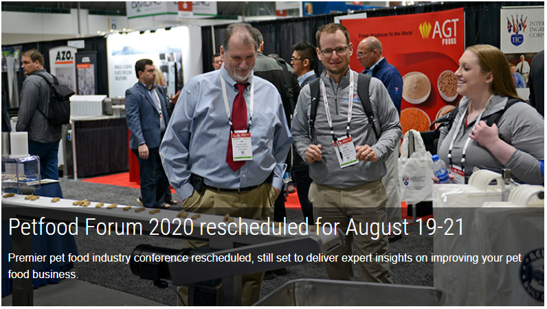 Petfood Forum 2020 rescheduled for August 19-21